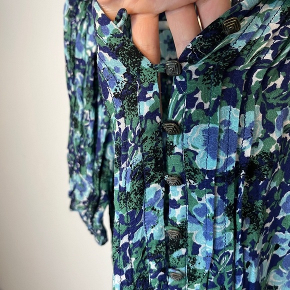 Maeve By Anthropologie Maka Watercolor Printed Top sz 8 - Picture 7 of 11